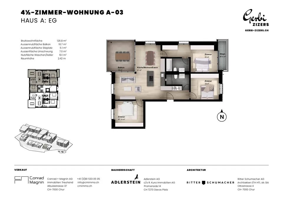 4.5-Zimmerwohnungen an bester Lage in Zizers