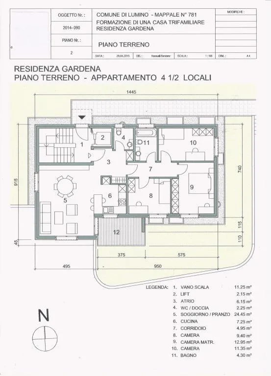 4 1/2-Zi-Neubau-Gartenwohnung in 3-Fam-Haus Progetto di un app. pia... – Foto 9 von 15