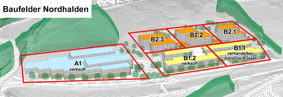 Gewerbe-Bauland - Nordhalden / verschiedene Baufelder