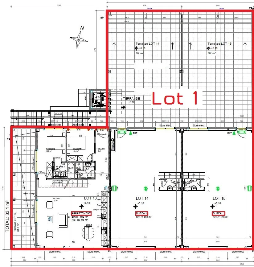 Devenez propriétaire de vos locaux/bureaux +1 appartement 355 à 721 m2