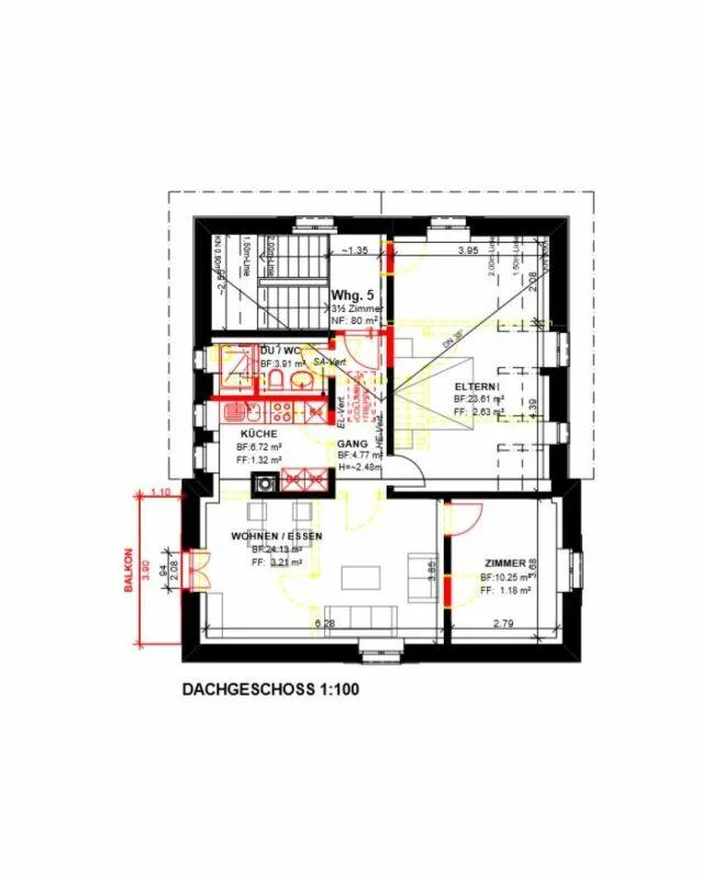Zu vermieten 3 Zi.-Dachwohnung an der Wylandstrasse 3a in Winterthur