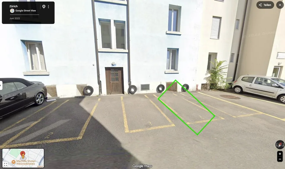 24/7 zugänglicher Aussenparkplatz an zentraler Lage in Zürich