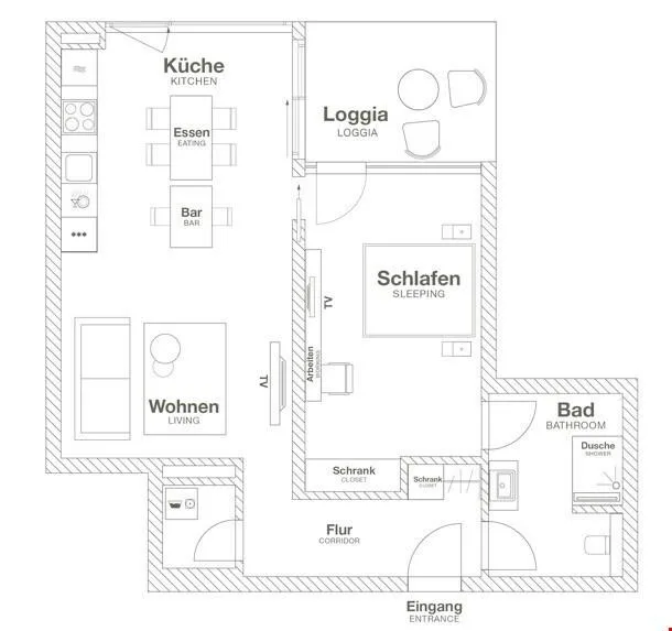 Ihr neues Zuhause: möblierte 2.5-Zimmerwohnung im 5. OG