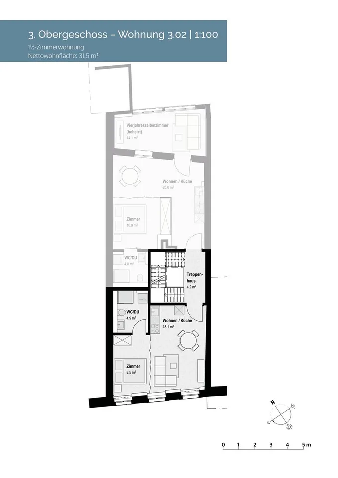 1½-Zimmerwohnung - Modern wohnen in historischem Ambiente