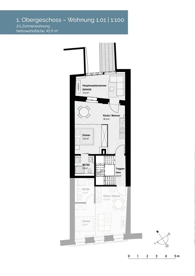 renovierte 2½-Zimmerwohnung in der historischen Altstadt