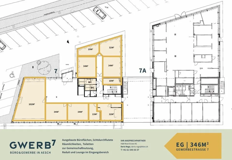 GWERB7 - 346m2 Attraktive Bürofläche mit Showroom und Lounge Eingan...