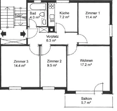 Gepflegte 4 Zimmer-Wohnung im Grünen mit Seesicht