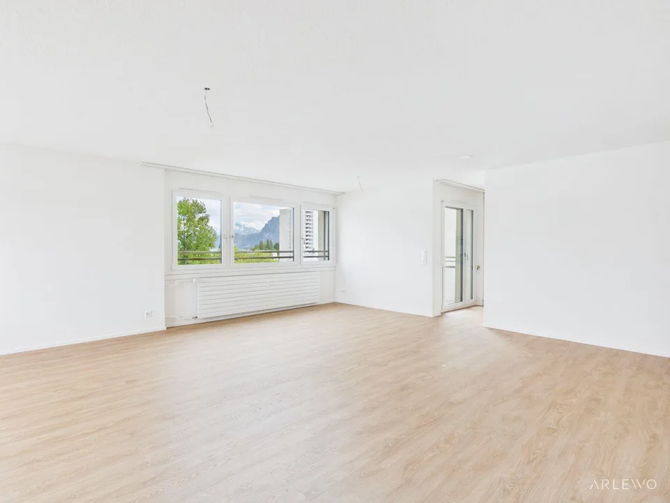Attikawohnung mit Weitsicht - Panoramasicht auf Berge und See