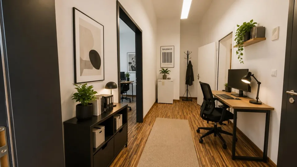 2 helle Büro im Erdgeschoss, 56 m2