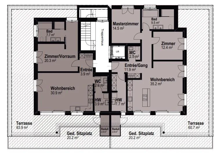 Erstbezug - 2.5 Zimmerwohnung Attika