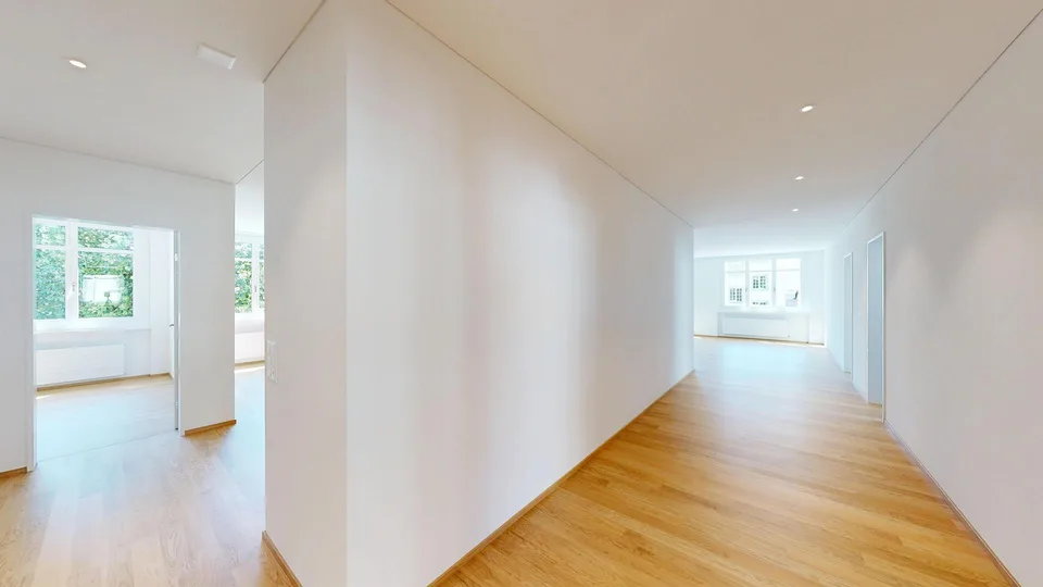 Moderne Wohnung mit Blick in den Rosengarten