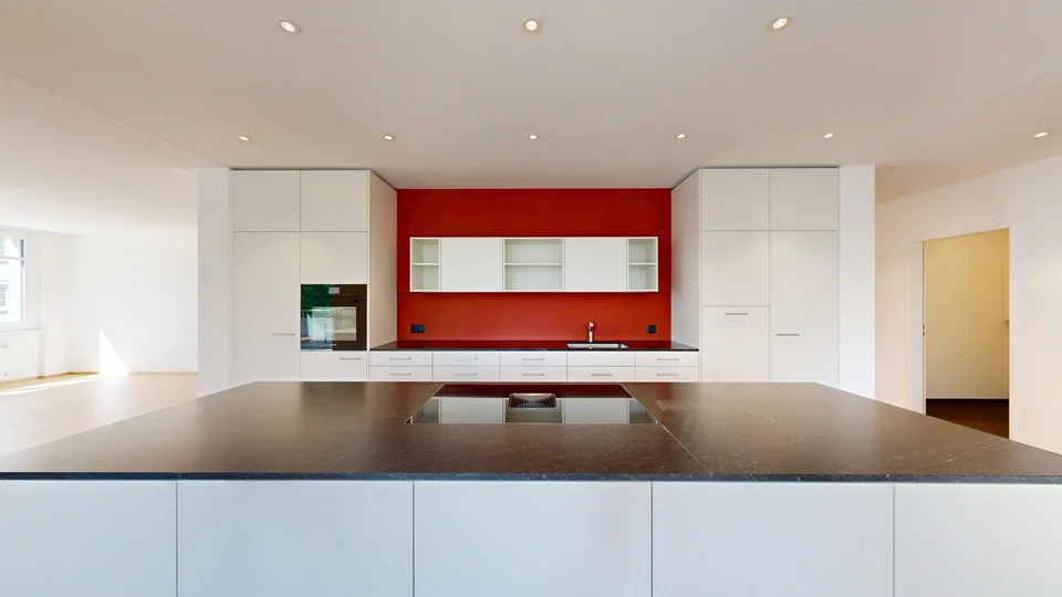 Moderne Wohnung mit Blick in den Rosengarten