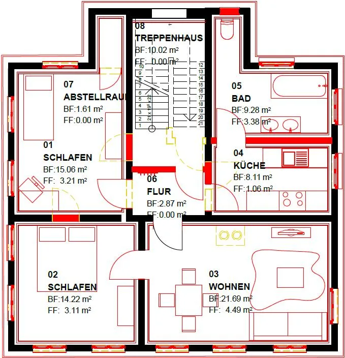 Charmante 3.5-Zimmerwohnung im 2. OG zu vermieten