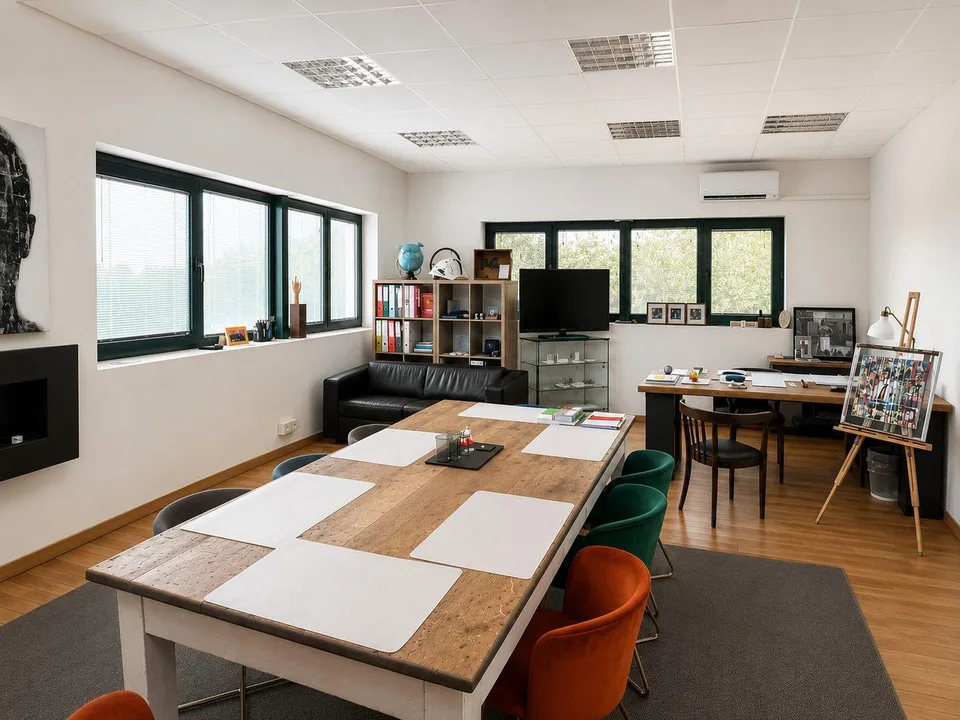 Ufficio su due livelli con open space e uffici privati