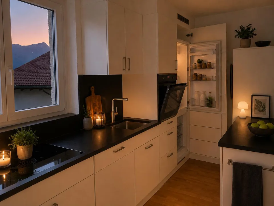 Exklusive 4.5 Zimmer-Dachwohnung mit Cheminée, Balkon und Bergsicht