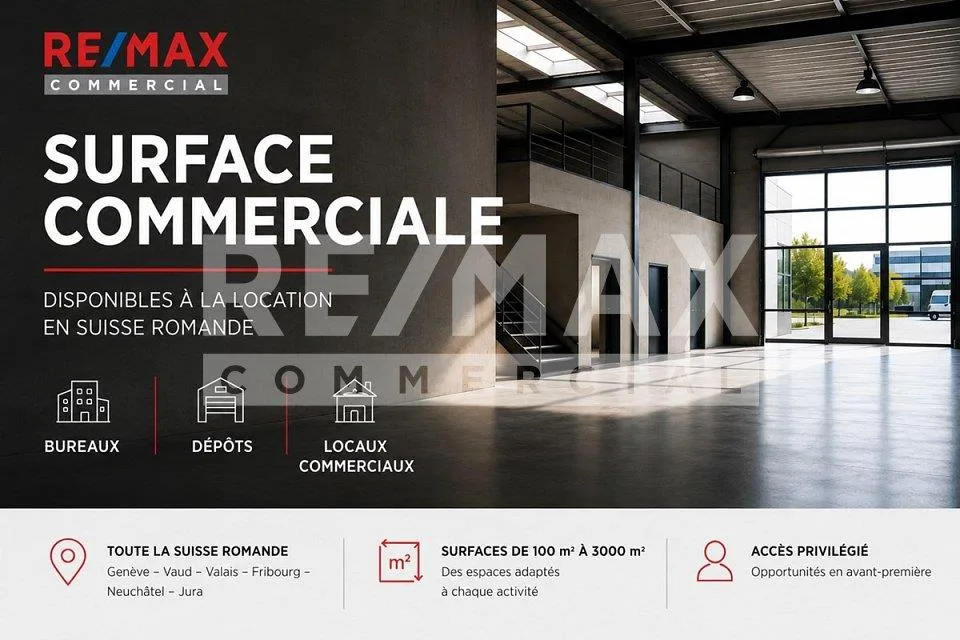 Surfaces commerciales et artisanales à louer en Suisse romande