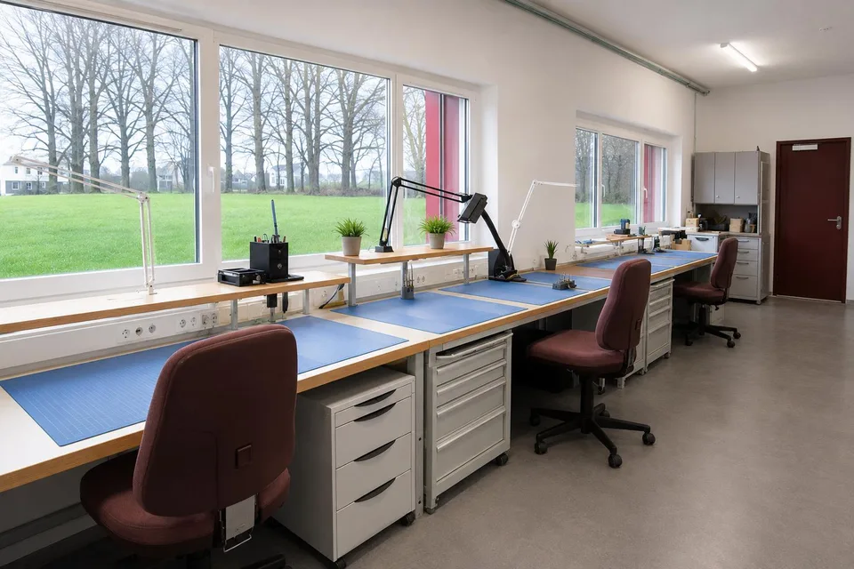 Moderne Gewerbe-/Produktionsfläche mit Büro und Aufenthaltsraum im EG