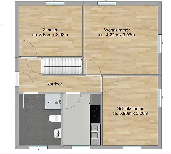 3-Zimmer Wohnung mit Balkon in St. Gallen – Foto 6 von 6