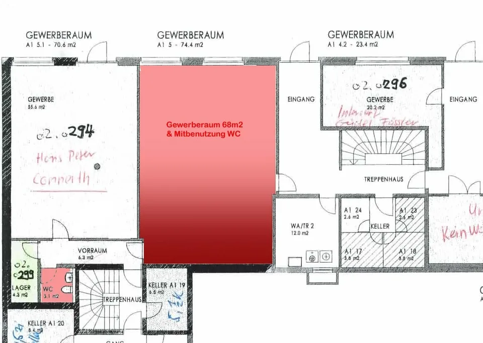 Gewerberraum 68 m2 für stilles Gewerbe
