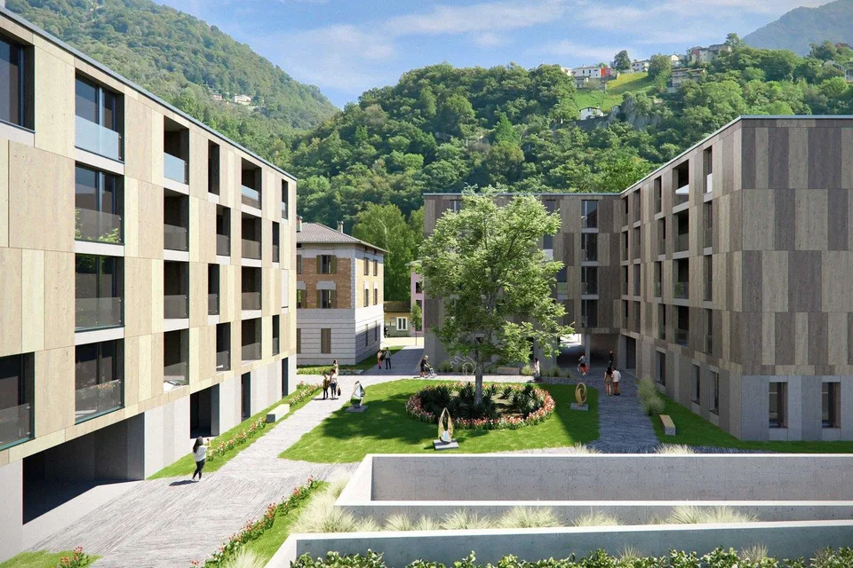 Ampio locale commerciale in nuovo complesso residenziale a Giubiasco
