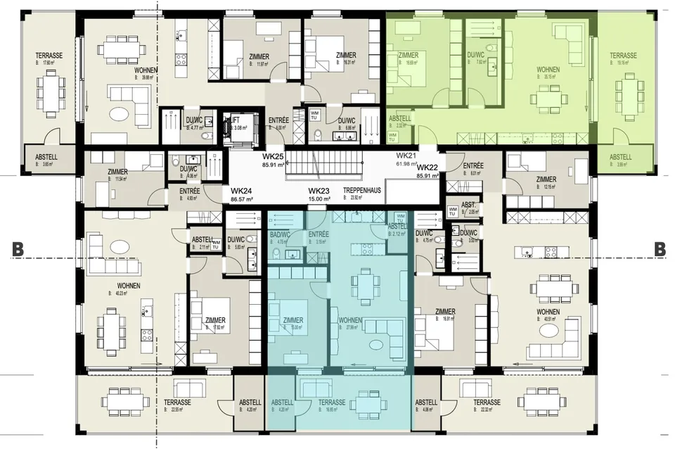 Erstvermietung - 2.5 Zimmer-Wohnung (EG - 3 OG)
