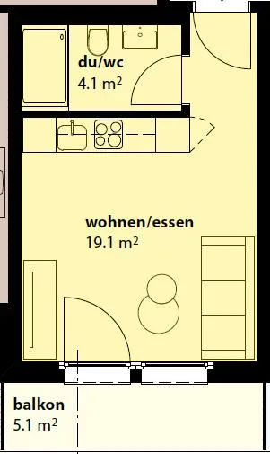1 Zimmer-Wohnung – Foto 7 von 7