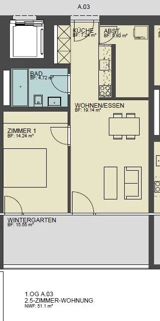 Attraktive 2.5 Zimmerwohnung an guter Lage – Foto 8 von 8