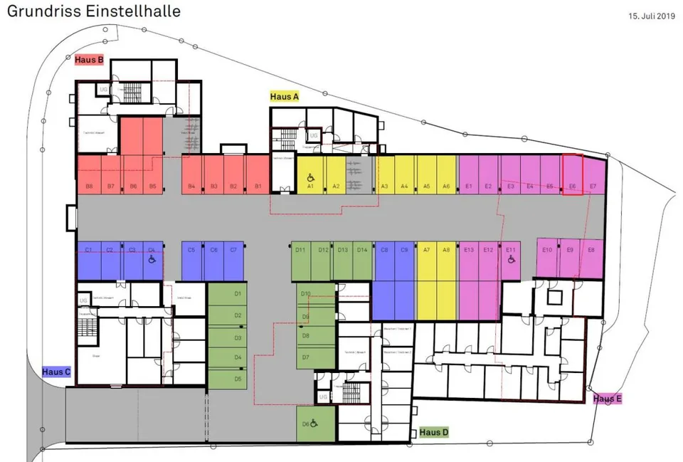 Tiefgaragenparkplatz in Sargans