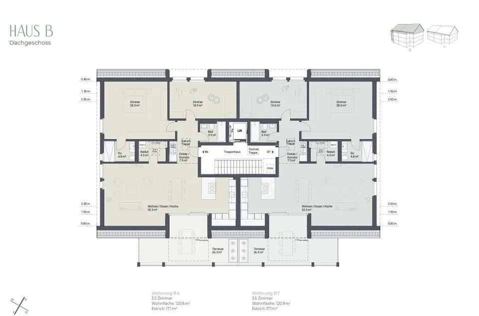 Neubau-Erstbezug: 2 grosszügige 3.5-Zi. -Dachwohnungen in Schafisheim – photo 14 sur 18
