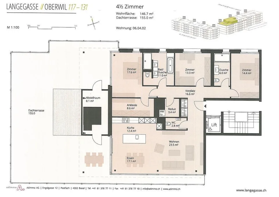 4.5 Zimmer - Attikawohnung mit sonniger Dachterrasse – foto 12 di 12