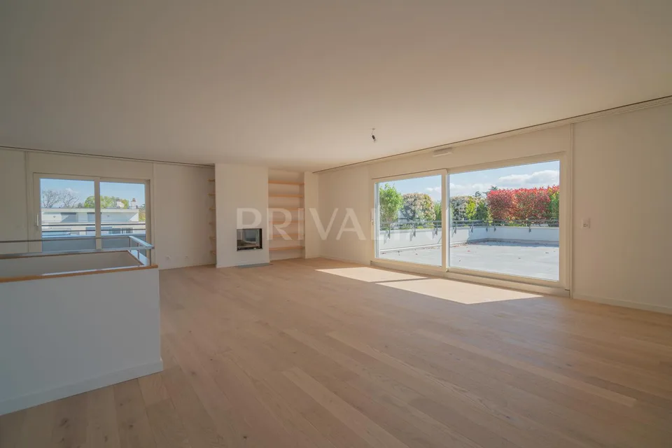 Superbe attique en duplex rénové avec terrasses et vue dégagée