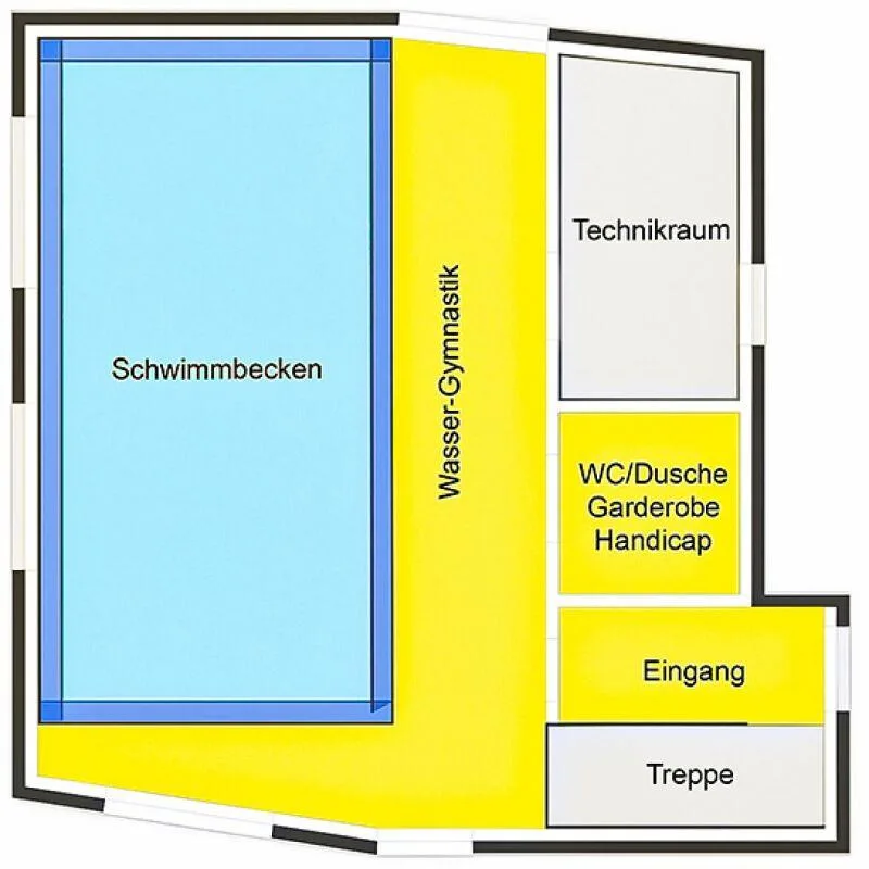 Gewerbehaus mit Schwimmbecken zum mieten