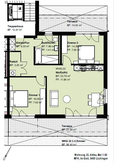 Topmoderne 3.5 Zimmer Attikawohnung in Lüchingen! – Foto 9 von 9