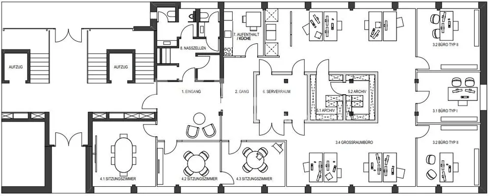 Lichtdurchflutete Erdgeschossfläche mit grossen Fensterfronten an z... – Foto 15 von 15