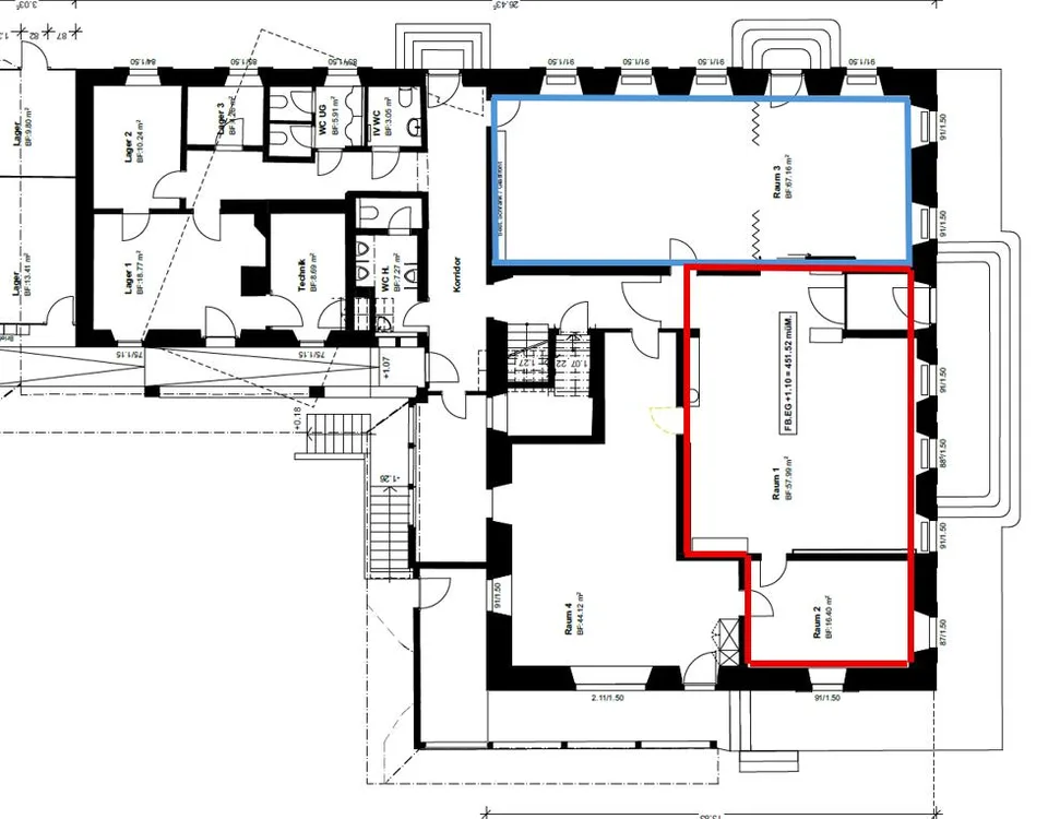 Büro/Praxis/Gewerbe/Lagerräume in historischem Gebäude ab 67 m2