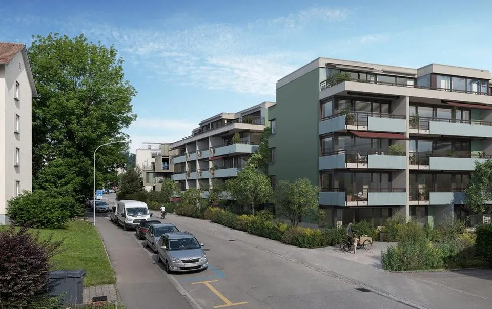 Motorradplatz in neuer Einstellhalle in Zürich