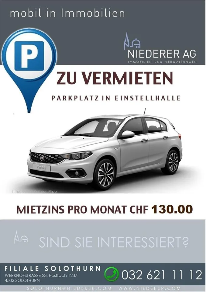 Einstellhallenplätze mit/ohne E-Ladestation