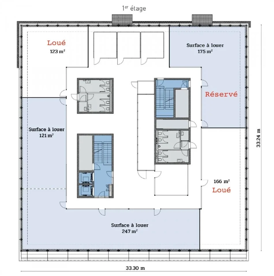 Reste quelques magnifiques surfaces de bureaux de 125 m2 à 250