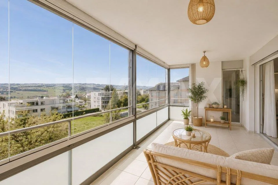 Appartamento 5½ locali, ascensore, posto auto in garage incluso, vista lago, balcone vetrato, cucina grande