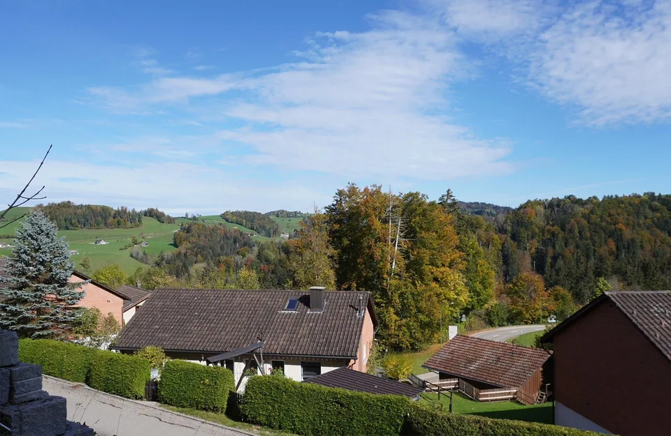 Modernes Neubau-Doppeleinfamilienhaus mit idyllischem Naturpanorama