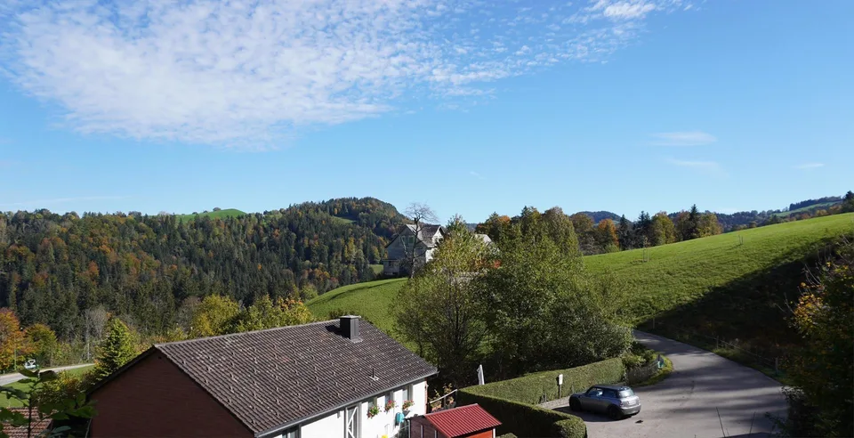 Modernes Neubau-Doppeleinfamilienhaus mit idyllischem Naturpanorama
