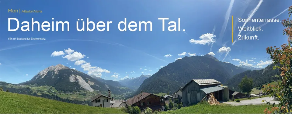 556 m² Bauland für einen Erstwohnsitz an sonniger Hanglage in Mon
