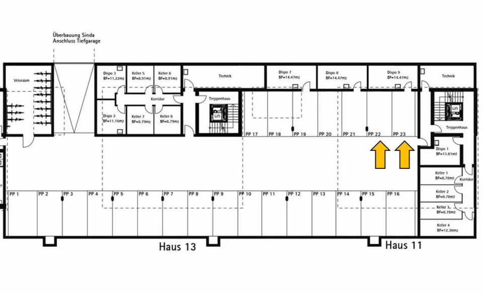 Komfortable Tiefgaragenplätze in der Überbauung Wiesental in Buchs ...