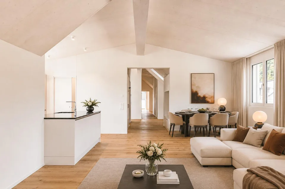 Appartement penthouse spacieux et neuf avec vue dégagée et nature