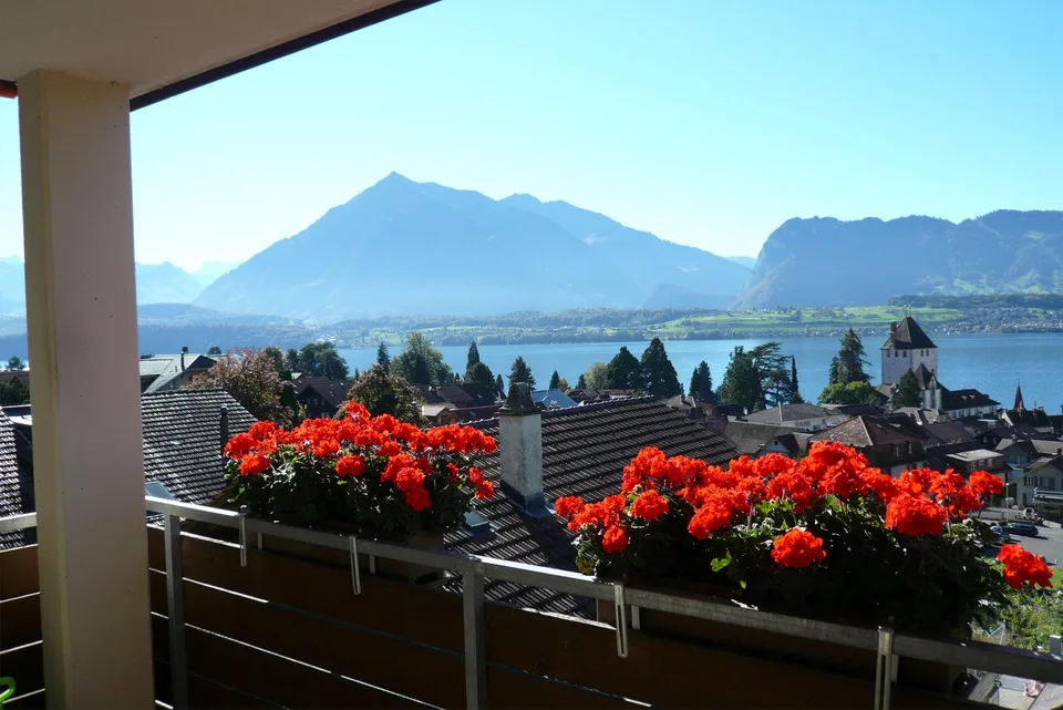 "Charmante 4.5-Zimmer-Wohnung mit Seesicht in Oberhofen am Thunersee"