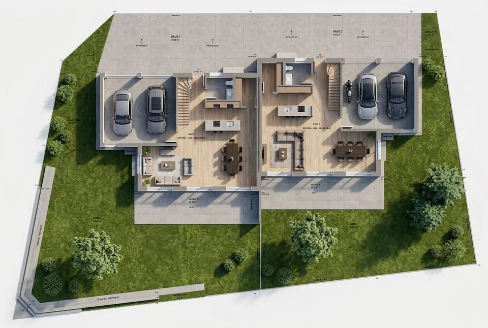 Neubau grosszügiger Doppeleinfamilienhäuser