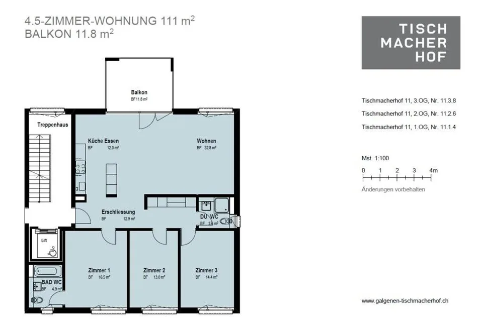 Moderne 4.5 Zimmer Wohnung in familienfreundlicher Überbauung