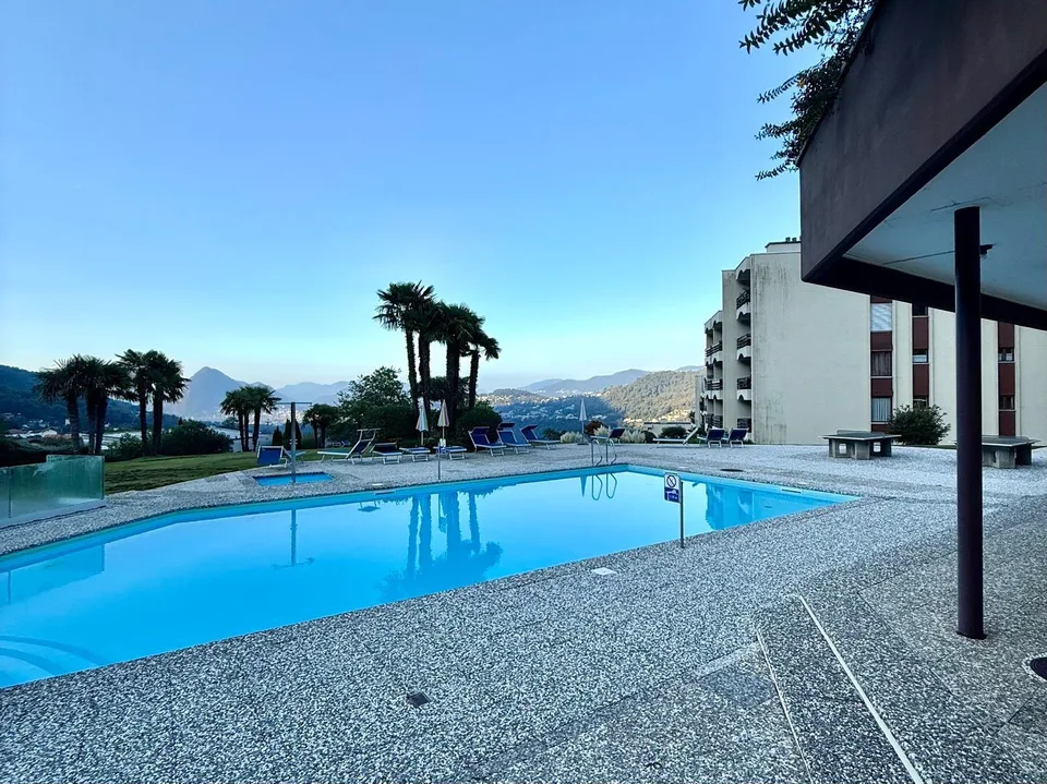 AFFITTASI SPLENDIDO BILOCALE VISTA LAGO CON PISCINA A CADRO – foto 8 di 10