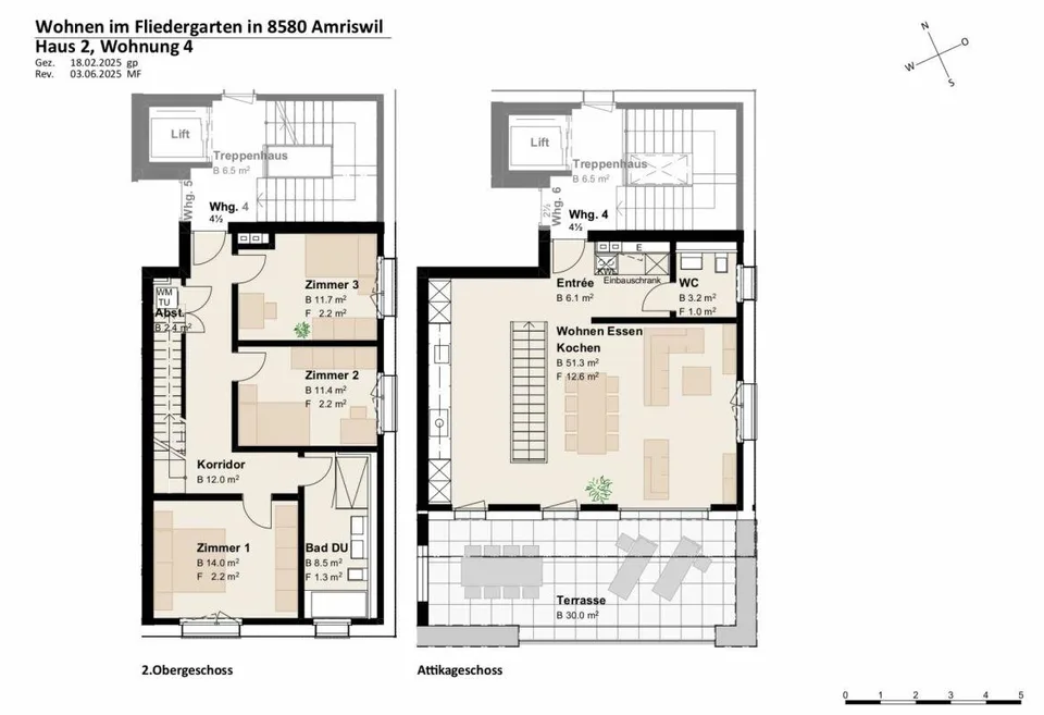 Progetto di costruzione nuova "Fliedergarten" - vita moderna con stile e sostenibilità - maisonette in attico di alta qualità