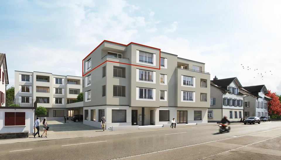 Exklusive 3½-Zimmer-Attikawohnung mit zwei Balkonen